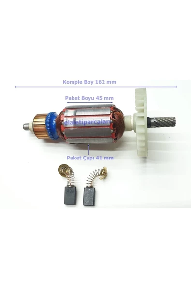 0 - 250 Watt Makita Tipi 5704 R Endüvi Rotor Kollektör Ve Kömürü 2 Yıl