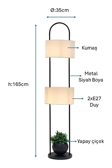 Siyah Boyalı Lambader PLC-1211-L-BSY - 2