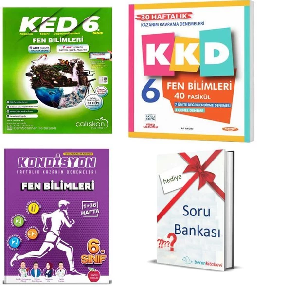 Kurmay 6.sınıf KKD Fen Bilimleri+Çalışkan KED Fen Bilimleri+Newton Kondisyon Fen Bilimleri+Soru B. Hediye