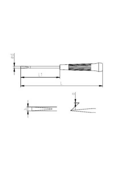 Elektronikçi Tip Klemens Düz Uçlu Tornavida 2,5*80 mm - 2