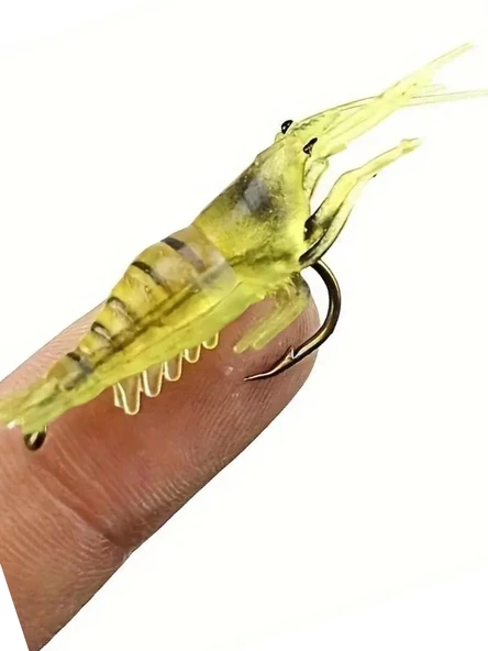 Eagenset Silikon Mini Karides Yapay Yem Sarı 4 cm 5 Adet - 2
