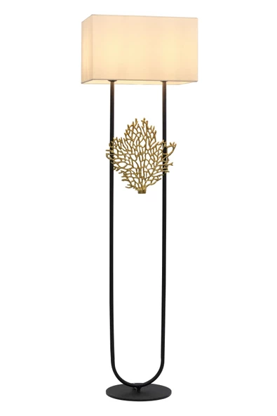 Siyah/Sarı yaldız Boyalı Lambader PLC-1213-L-BSY
