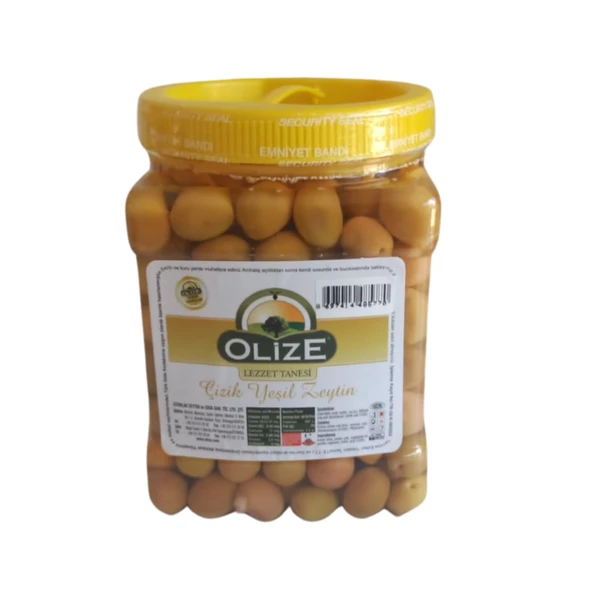 OLİZE LEZZET TANESİ ÇİZİK YEŞİL ZEYTİN 1KG KUTU