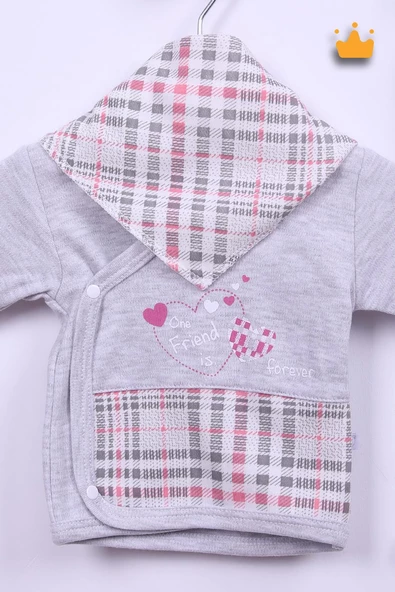 Babyhola %100 Pamuk Bebek Yenidoğan Kareli Zıbın Takım 5'li Set 0-3 Ay Hastane Çıkışı 24120 - 10