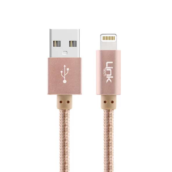 LinkTech K544 Safe Lightning USB Örgü Metal Data/Şarj Kablosu 30cm - 2