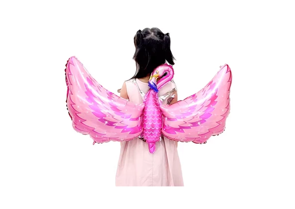 Kanatlı Flamingo Folyo Balon 96x51 cm - Resim 2