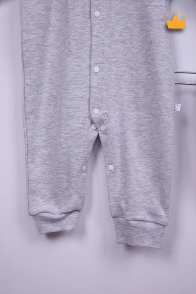 Babyhola %100 Pamuk Şapkalı Fırfır Detaylı Uzun Kollu Kareli Tulum 24122 - 4