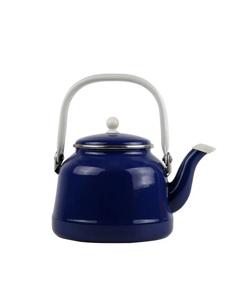 Alev Vintage Demlik - Emaye Çaydanlık Kettle - Lacivert - 2 Litre - 2