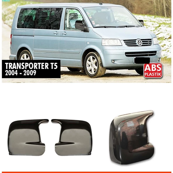 VW TRANSPORTER T5  2004-2010 UYUMLU PARLAK SİYAH BATMAN AYNA KAPAĞI