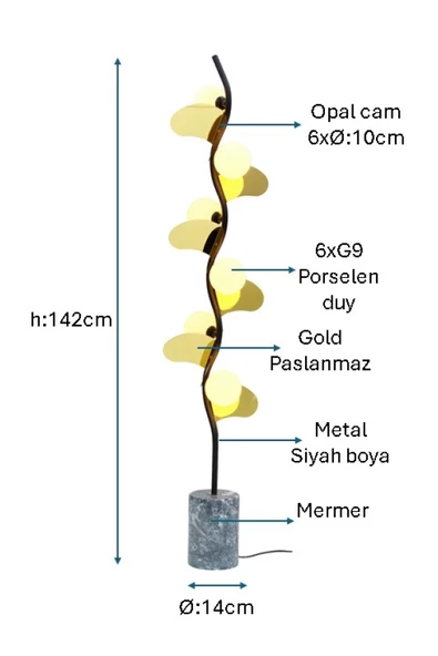 Siyah Boyalı Lambader PLC-1218-L-BSY - 2