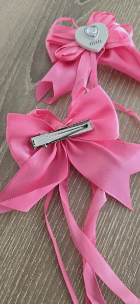 Fiyonklu Kalpli Okul Tokası 2li - 11