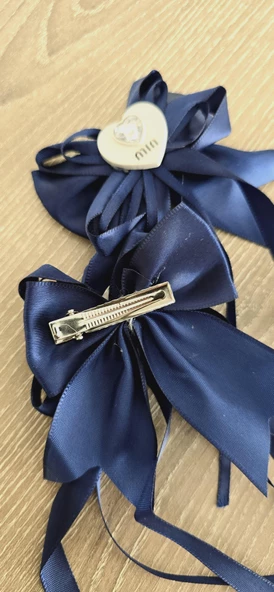 Fiyonklu Kalpli Okul Tokası 2li - 3