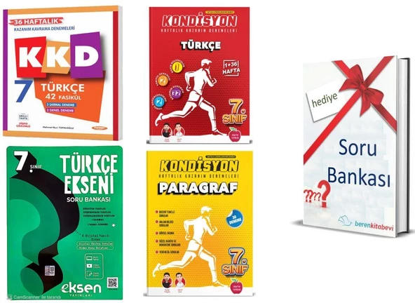 Kurmay 7. sınıf KKD Türkçe+Newton Kondisyon Türkçe+Paragraf+Eksen Yayınları Türkçe Ekseni+Soru B.Hediye