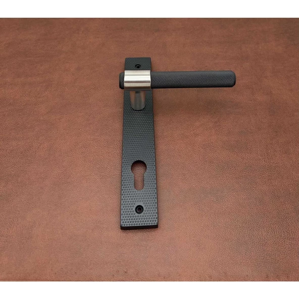 Punch Mat Siyah İnox Lüx Aynalı Yale Çelik Kapı Kolu Sağ Basar Tek Yön - Resim 4