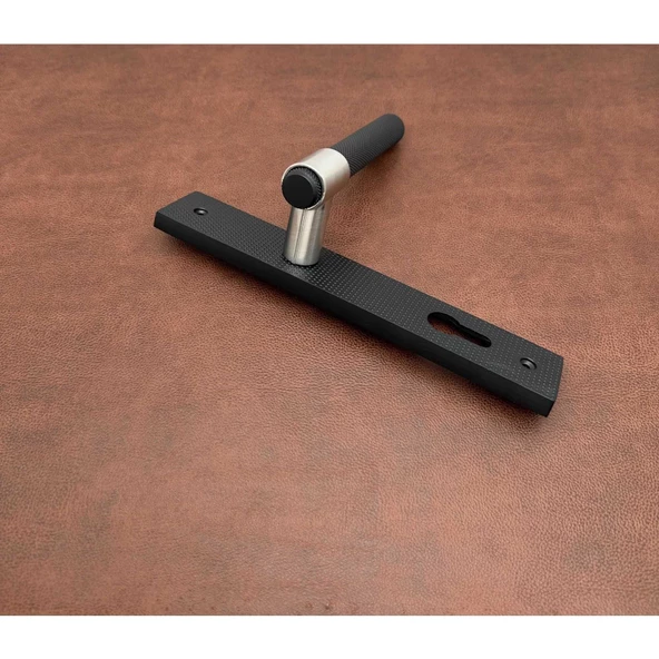 Punch Mat Siyah İnox Lüx Aynalı Yale Çelik Kapı Kolu Sağ Basar Tek Yön - Resim 3