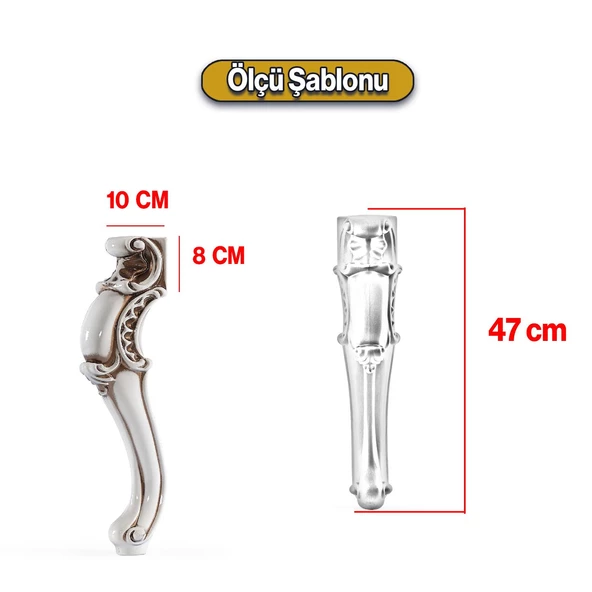 Valenta Plastik Sehpa Ayağı 47 cm Krem Kahve 1 Adet Mobilya Zigon Çay Orta Sehpası Ayak Ayakları - 2