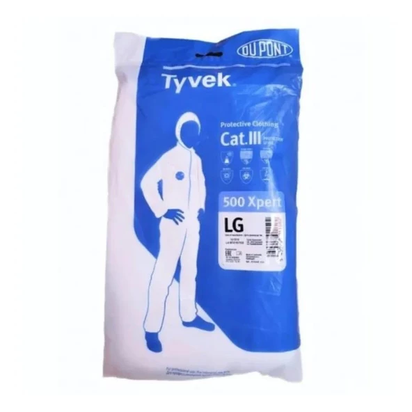 Tyvek 500 Xpert Başlıklı Kağıt Tulum  L