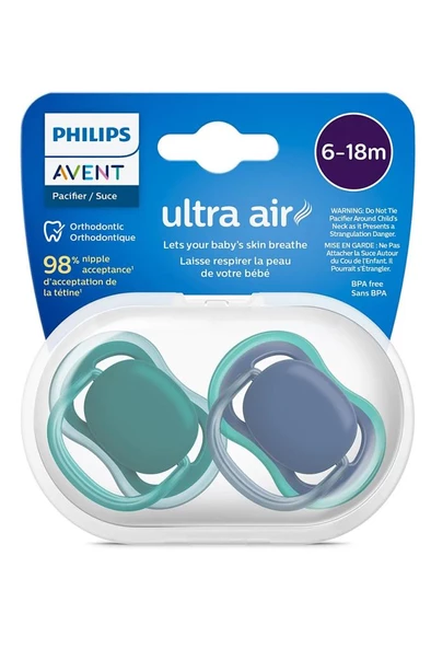Philips Avent Scf085/31 Ultra Air Emzik 6-18 Ay 2'li Paket Indigo