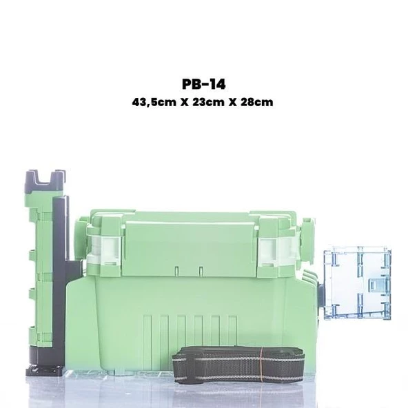 Pandora Çift Katlı Ekstra Dayanıklı Profesyonel Balıkçı Kutu Çanta PB14 43.5x23x28 cm - 2