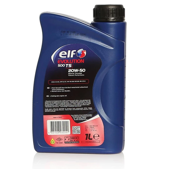 Elf Evolution 500 TS 20W-50 Motor Yağı 1 L - Resim 2