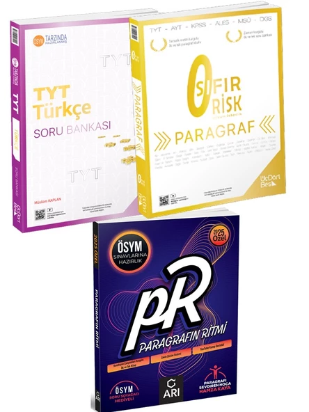 345 TYT Paragraf Sıfır TYT Türkçe Soru ve Paragrafın Ritmi 3 lü Set