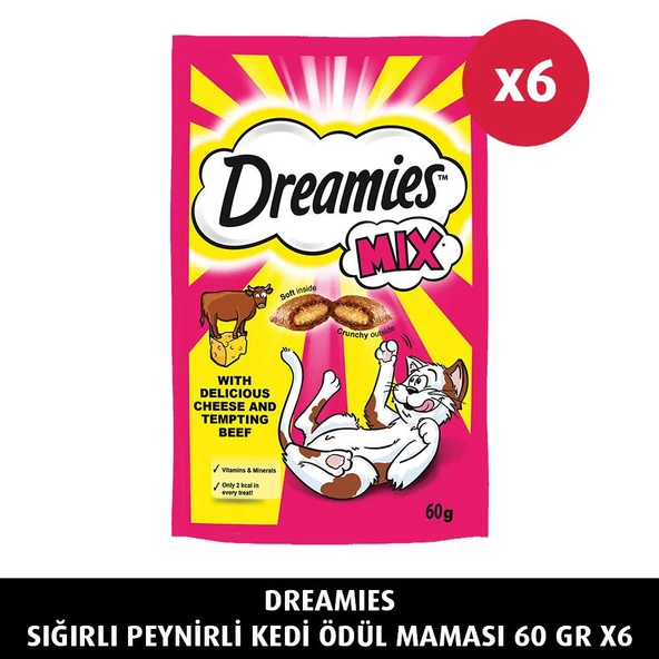 Dreamies Mix Sığır Etli Ve Peynirli Kedi Ödülü 60 gr x 6 Adet