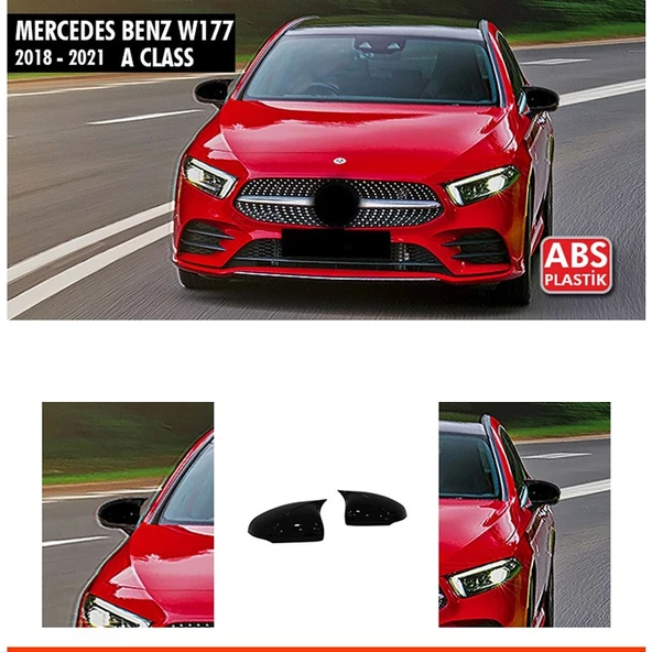 MERCEDES A.SERİ W177  2018-2022 UYUMLU PARLAK SİYAH BATMAN AYNA KAPAĞI