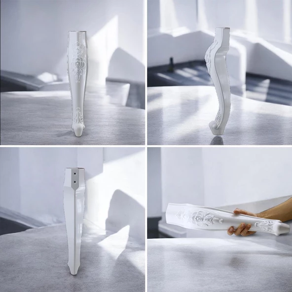 Rosa 4 Adet Plastik Sehpa Ayağı 40 cm Beyaz Renk Orta Ayak Zigon Sehpa Mobilya Masa Ayakları Beyaz - Resim 7