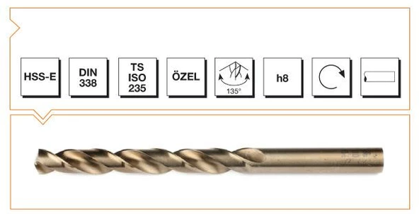 MTE HSSE DIN 338/RN ALTIN SERİ 4,5 mm MATKAP UCU