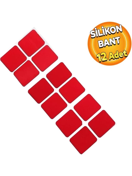 Automix Hazır Kesilmiş Silikon Bant Montaj Bandı Şeffaf Yapışkanlı 12 Li