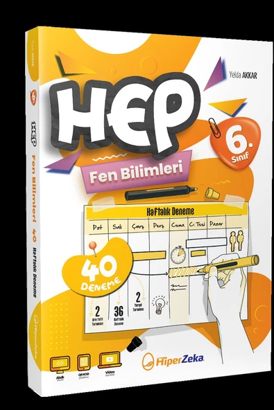 6. Sınıf Haftalık HEP Fen Bilimleri 40 Deneme Hiper Zeka