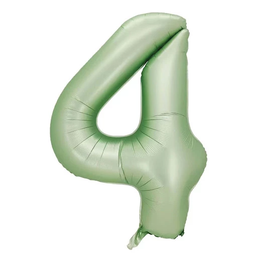 4 Rakam Yeşil Folyo Balon 40 inç 100 cm