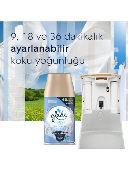 Glade Otomatik Sprey Oda Kokusu Yedeği 3 Al 2 Öde temiz Çarşaf-Okyanus Sessizliği-Temizliğin Ferahlığı - 2