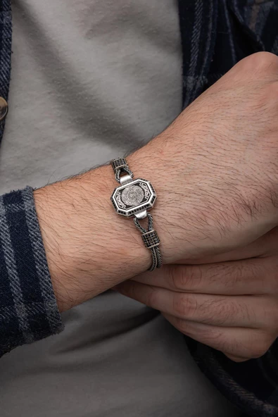 İnşirah Suresi Hat Yazılı 925 Gümüş Bileklik - 6