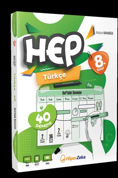 8. Sınıf Haftalık HEP Türkçe 40 Deneme Hiper Zeka