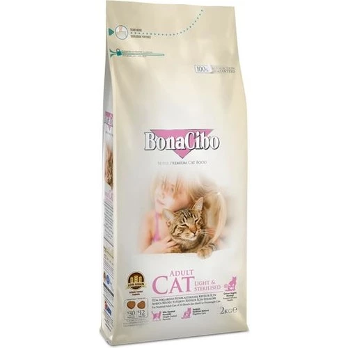 Bonacibo Adult Cat Light & Sterilised Kısırlaştırılmış ve Kilolu Kediler İçin 2 kg