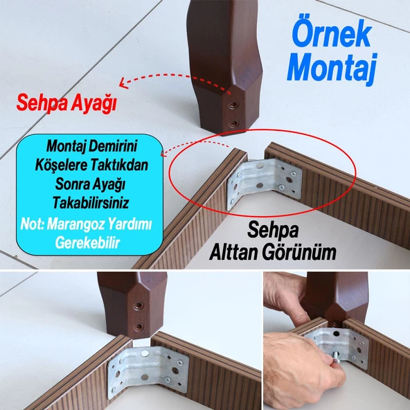 Rosa 4 Adet Plastik Sehpa Ayağı 40 cm Krem Altın Renk Orta Ayak Zigon Sehpa Mobilya Masa Ayakları - 4