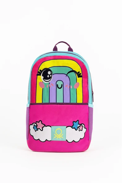 Gökkuşağı Desenli Okul Çantası Seti (İlkokul Sırt Çantası,Beslenme Çantası) - Resim 2