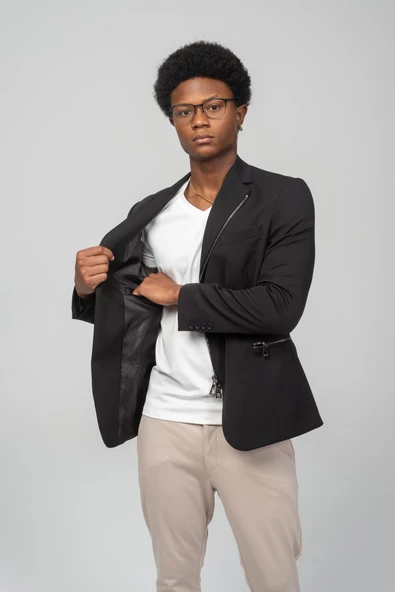 CEKMON Erkek Çift Yönlü Açılır Fermuarlı Rahat Ceket - 2