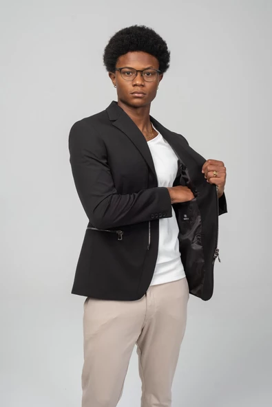 CEKMON Erkek Çift Yönlü Açılır Fermuarlı Rahat Ceket - 4