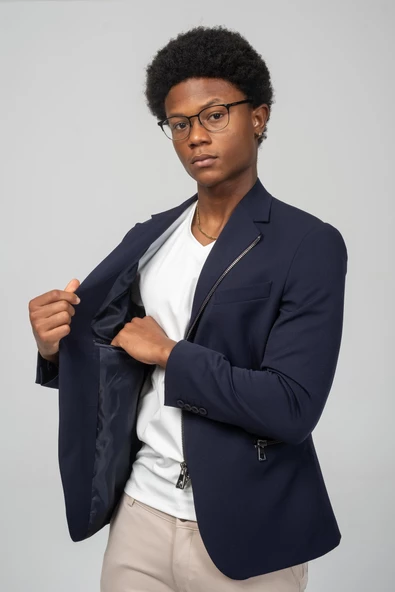 CEKMON Erkek Çift Yönlü Açılır Fermuarlı Rahat Ceket - 10