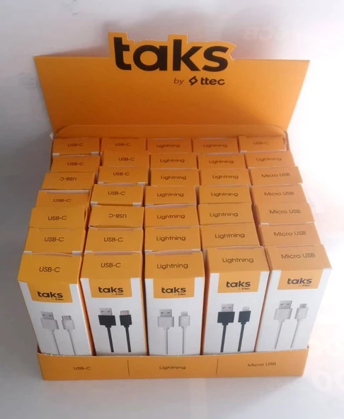 Ttec Taks Kablo Standlı 1 Paket 35 Adet 1Metre Şarj Ve Veri Kablosu 5DK33 15 ios 15 Type-c 5 Micro - 2