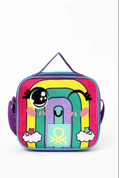 Gökkuşağı Desenli Okul Çantası Seti (İlkokul Sırt Çantası,Beslenme Çantası) - Resim 7