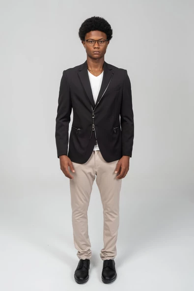 CEKMON Erkek Çift Yönlü Açılır Fermuarlı Rahat Ceket - 5