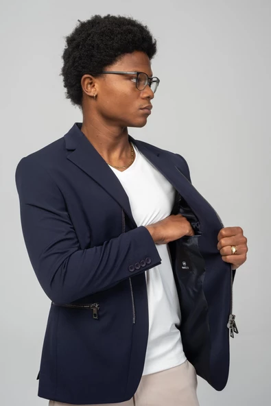 CEKMON Erkek Çift Yönlü Açılır Fermuarlı Rahat Ceket - 9