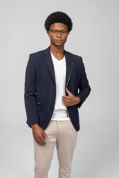 CEKMON Erkek Çift Yönlü Açılır Fermuarlı Rahat Ceket - 8