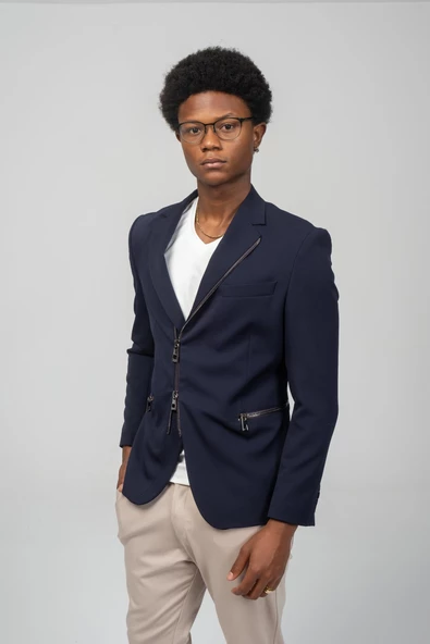 CEKMON Erkek Çift Yönlü Açılır Fermuarlı Rahat Ceket - 7