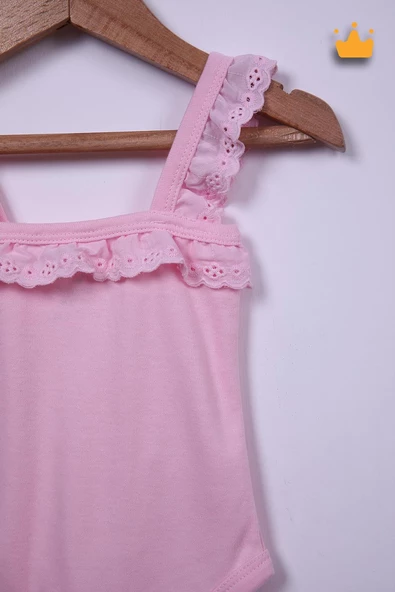 Babyhola Kız Bebek Dantel Fırfır Askılı Badi 3310 - 12