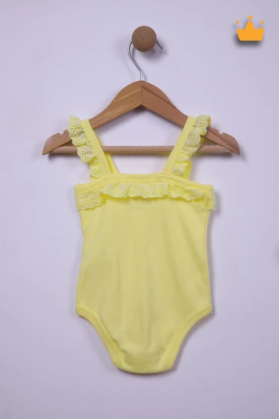 Babyhola Kız Bebek Dantel Fırfır Askılı Badi 3310 - 5