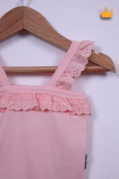 Babyhola Kız Bebek Dantel Fırfır Askılı Badi 3310 - 7